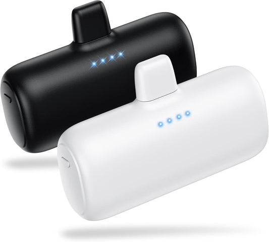 [2-Pack] Mini Portable Charger for Iphone,5200Mah Ultra Compact PD Fast Charging Power Bank,Plug-In Battery Pack Travel Cordless Phone Charger,Compatible with Iphone 14/14Pro/13/12/11/X/8/7/6Plus Etc